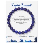 Lapis Gemstone Stretchy 8mm Ball Bracelet With Message Card (55mm)